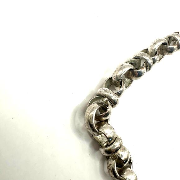 Silver tone Bracelet Boho Bohemian Chain Link Minimalist - Picture 3 of 7